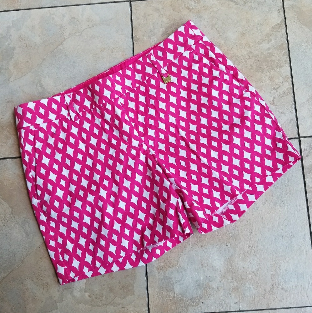 Nautica Pink and White Geometric Print Women's Shorts